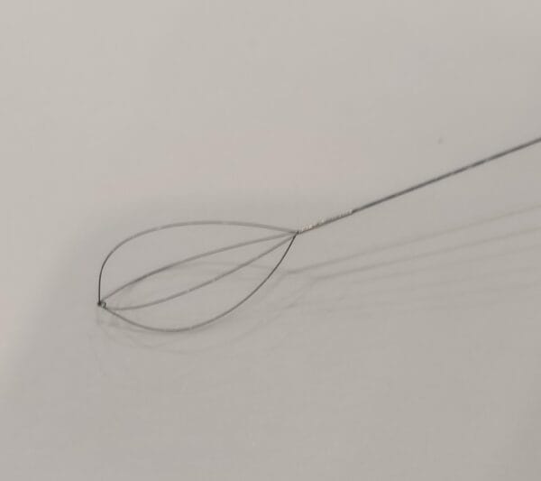 Zero tip nitinol basket for urological stone retrieval showing smooth wires and flexible design
