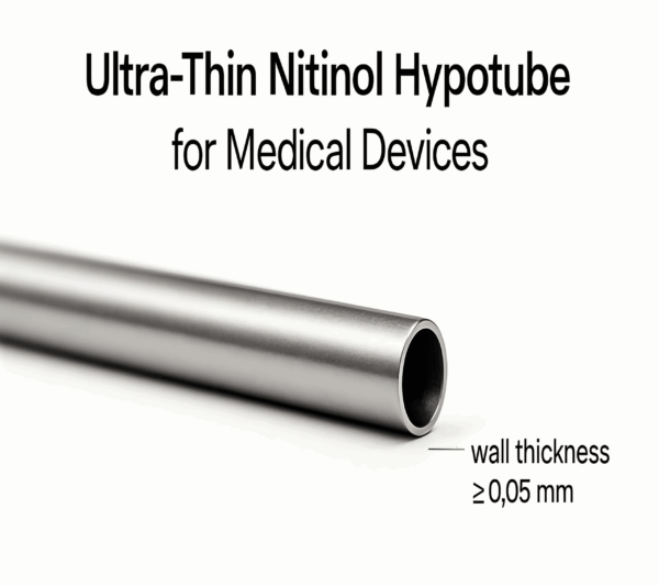Ultra-thin Nitinol Hypotube for medical devices with 0.1mm OD and 0.05mm wall thickness